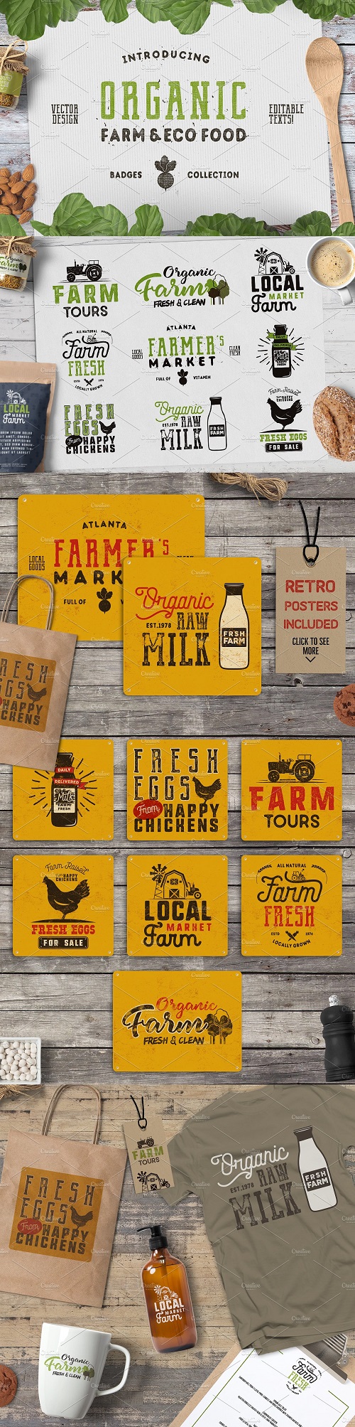 Organic Farm & Eco Food Badges - 1478522