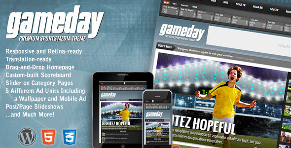 Gameday v3.02 - Themeforest Wordpress Sports Media Theme
