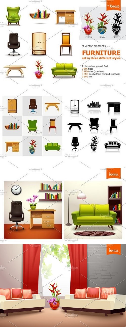 Furniture and Interior Set 1243559