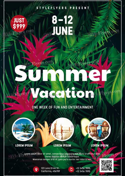 Summer Vacation V25 PSD Flyer Template