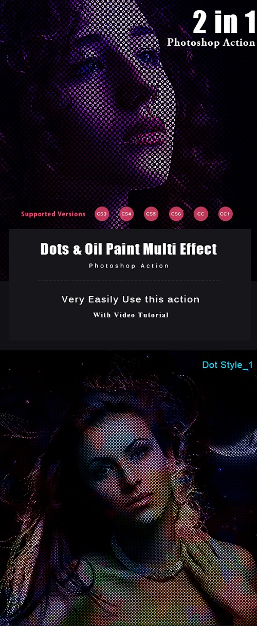 Dots & Oil Paint Multi Effect Action 20046094