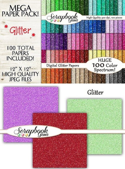 100 Colors Glitter Papers 1482355