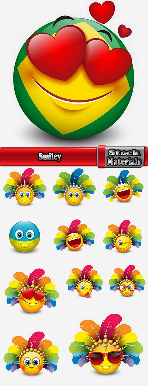 Smiley laughter emotion on the face cartoon character 12 EPS