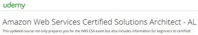 Amazon Web Services Certified Solutions Architect - AL (2017)
