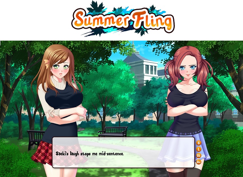 Summer Fling [1.1] (Dharker Studio / MangaGamer) [uncen] [2016, ADV, Oral, Students, Romance, Blowjob, Threesome, Masturbation, Cunnilingus] [eng]