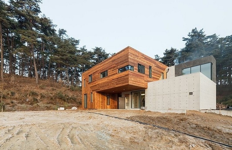 Современный загородный дом в минималистском стиле, южная корея