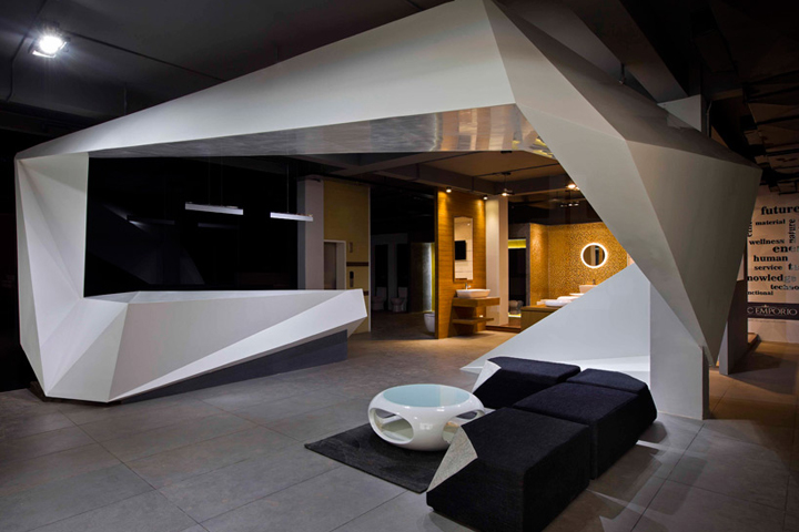 Стильный выставочный зал компании emporio — концептуальные формы от архитектурной фирмы nu.de, каннур, индия