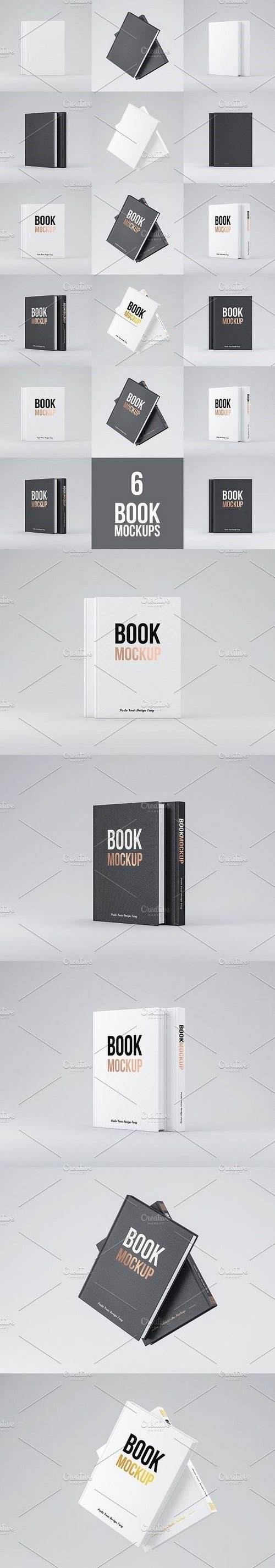 Set of 6 Book PSD Mockup 1318039