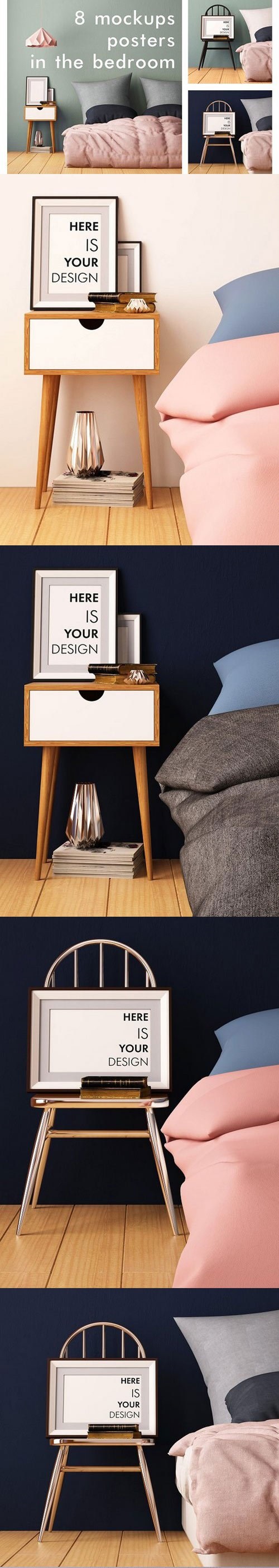 8 mockups posters in the bedroom 1561525
