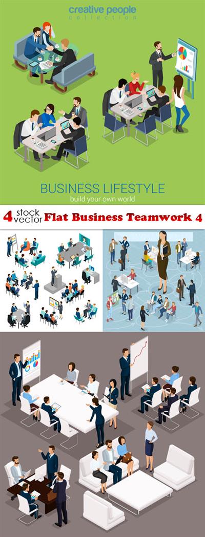 Vectors - Flat Business Teamwork 4