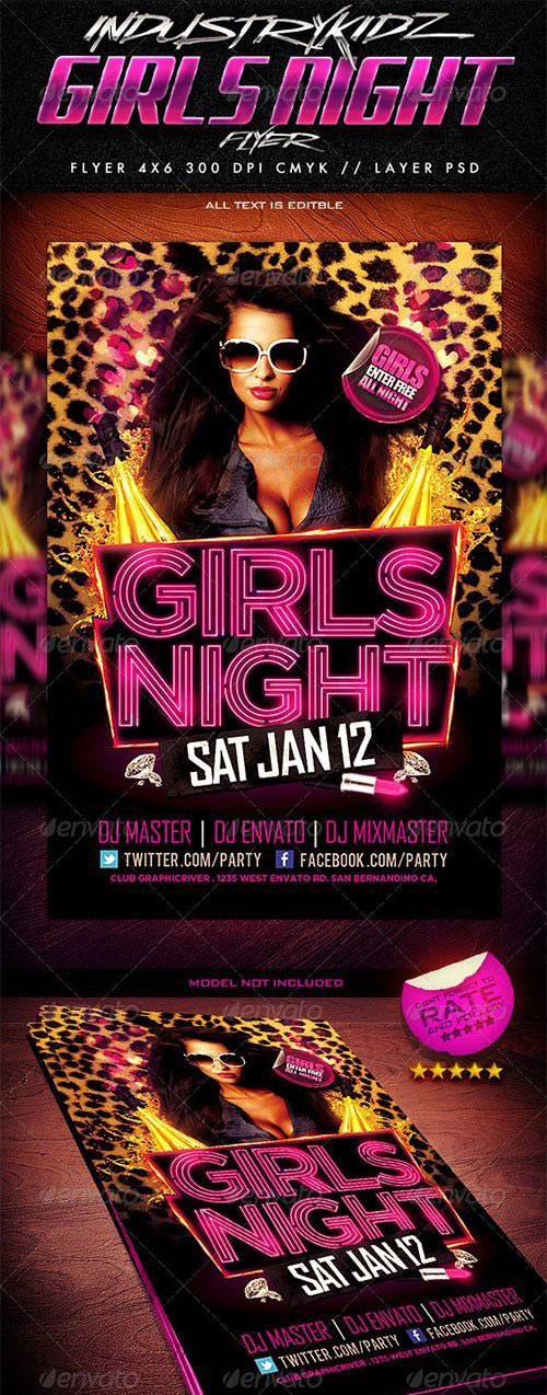Girls Night Party Flyer 3719078