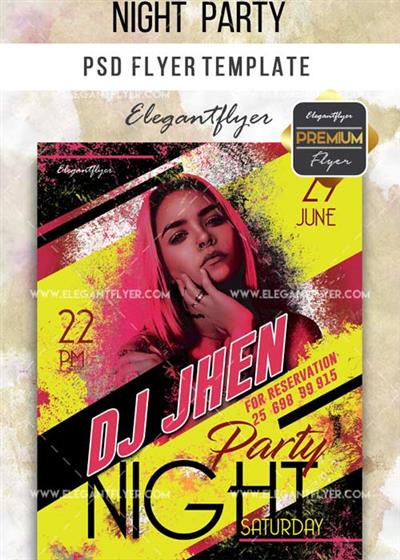 Night Party Flyer PSD V13 Template + Facebook Cover