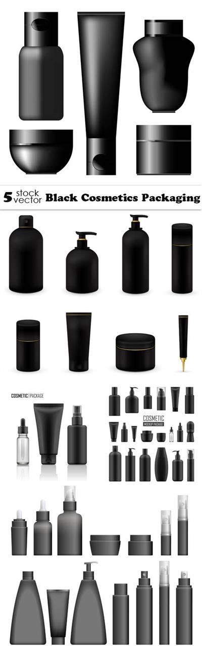 Vectors - Black Cosmetics Packaging