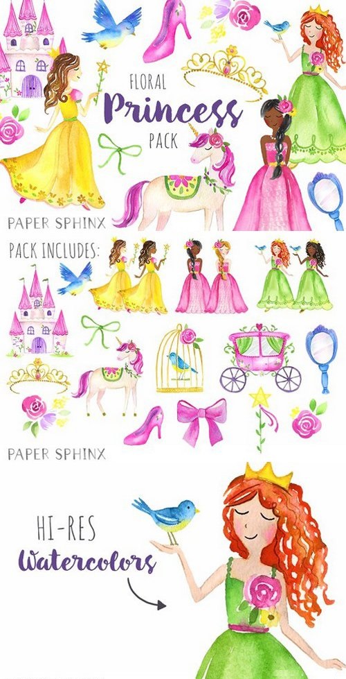 Watercolor Princess Pack 1616749