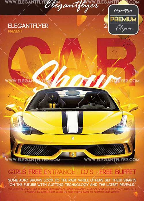 Car Show V8 Flyer PSD Template + Facebook Cover