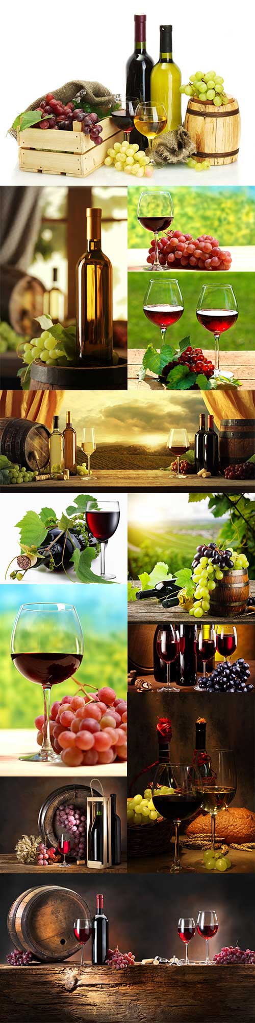 Delicious grapes and wine - raster graphics