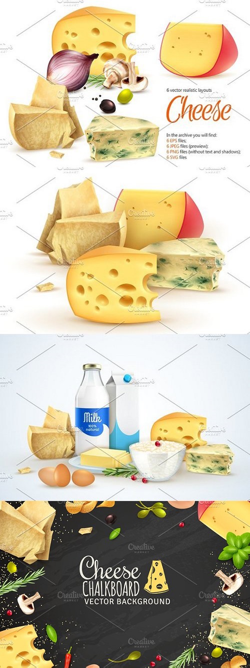 Cheese Realistic Set 1656355