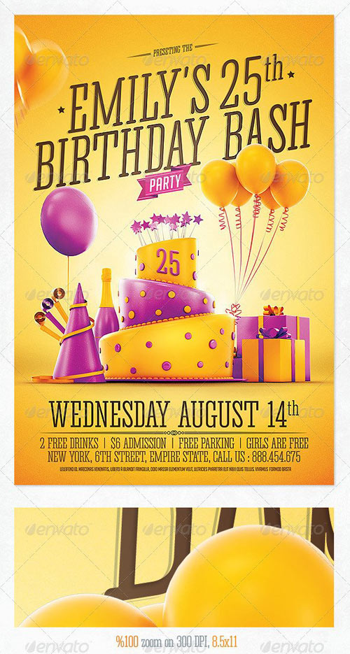 Birthday Party Invitation Flyer