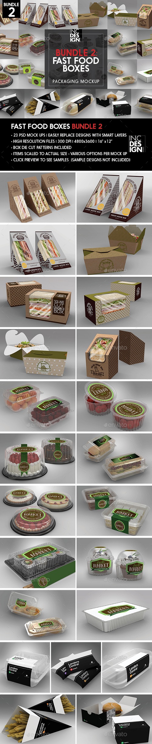 Fast Food Boxes Mock Up Bundle 2 - 20288036