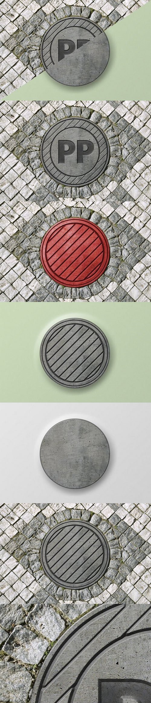 3D sewer hatch & logo mock-up 1697573