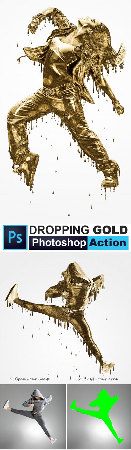 Droping Gold Photoshop Acion 20507605