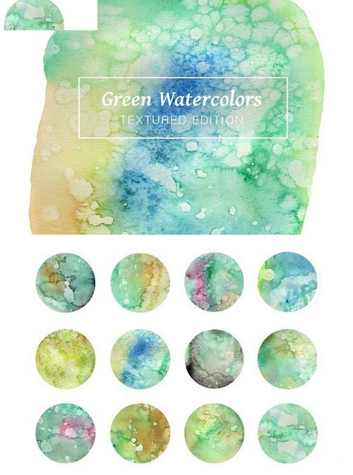 Green Textured Watercolors 1771017