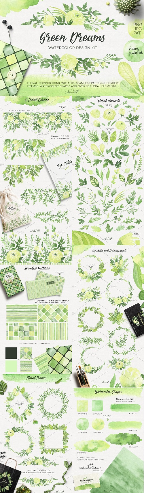 Green Dreams Design kit watercolor 1919082