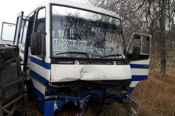 На Николаевщине «Москвич» протаранил пассажирский автобус(фото)