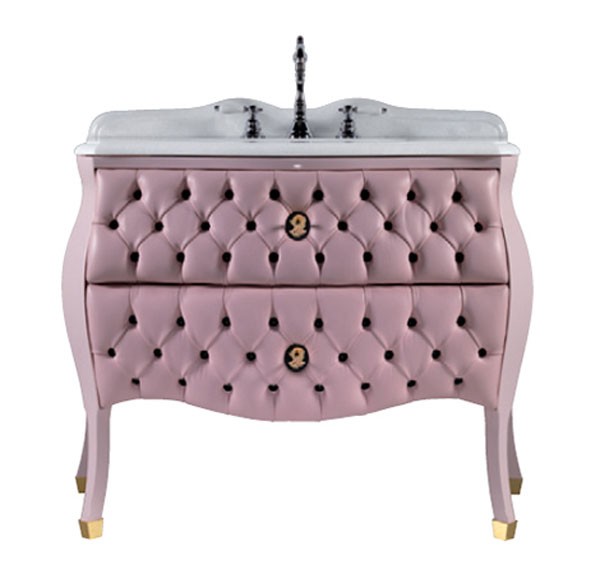 Роскошная мебель для ванной комнаты с отделкой из натуральной кожи – замечательная коллекция cameo от студии ypsilon в викторианском стиле