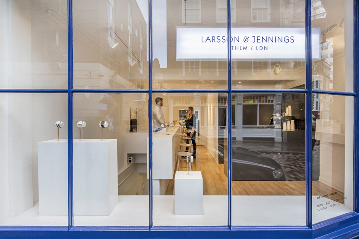 Роскошный дизайн брендового магазина элитных часов larson #038; jennings от campaign design, лондон