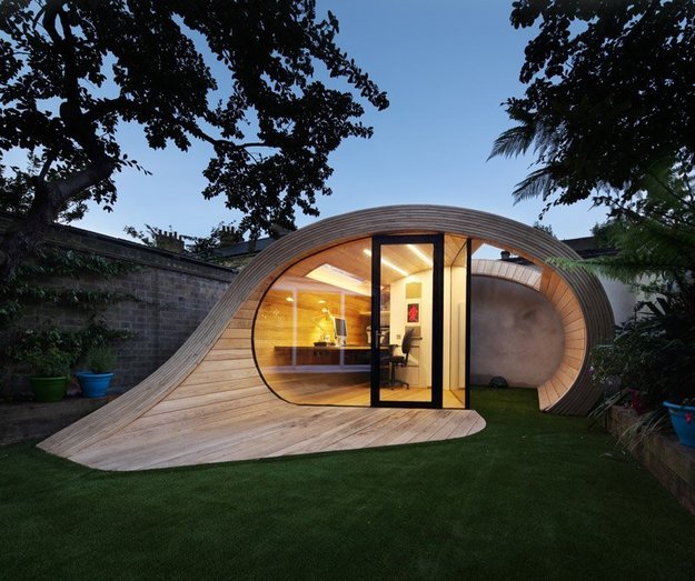 Стильный кабинет в саду – лаконичный и функциональный проект platform 5 architects
