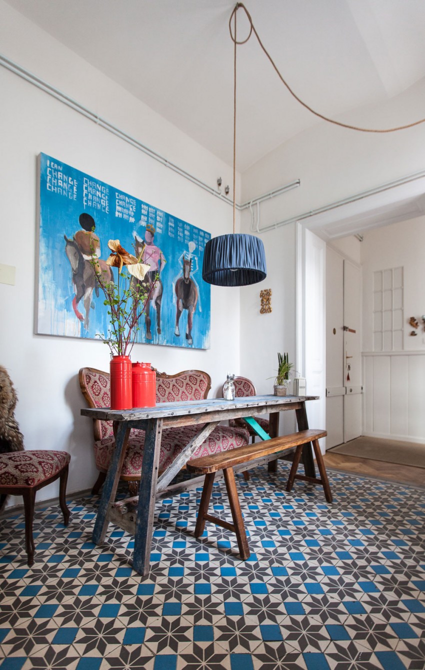 Интерьер квартиры в стиле винтаж с особым творческим изыском от atelier karasinski, вена, австрия