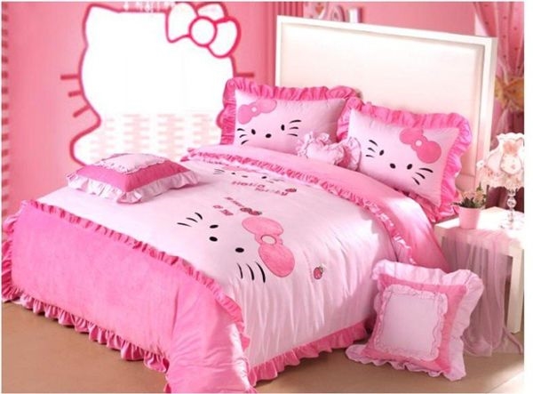 Мечтательный дизайн hello kitty в комнате для девочек