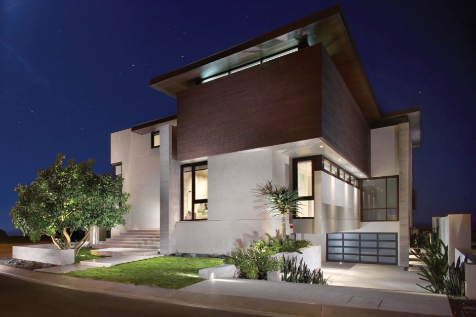 Причудливая форма просторной strand residence от архитекторов horst, калифорния, сша