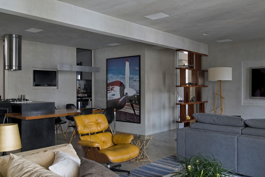 Строгий «мужской» дизайн интерьера просторной квартиры с элементами модерна и лофта от создателя diego revollo в сан-паулу