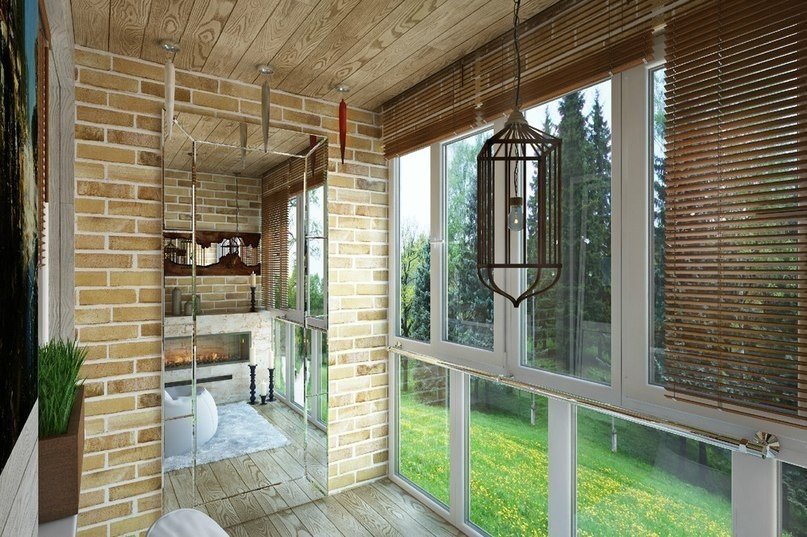 Маленький балкон с большим камином – оригинальный дизайнерский приём от галины хачатуровой из сургута