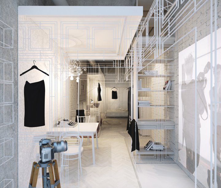 Необычный дизайн бутика одежды store n01 от студии интерьеров dontdiy, болгария