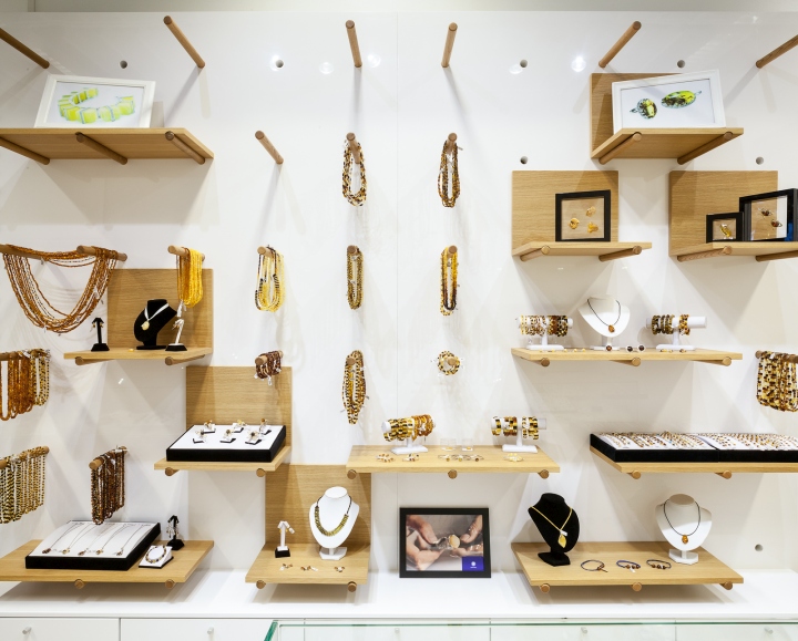 Интерьер ювелирного магазина amber dream от дизайнерской студии amerikka, хельсинки, финляндия