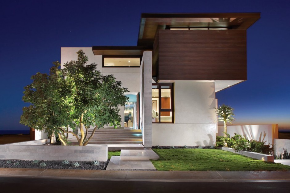 Причудливая форма просторной strand residence от архитекторов horst, калифорния, сша