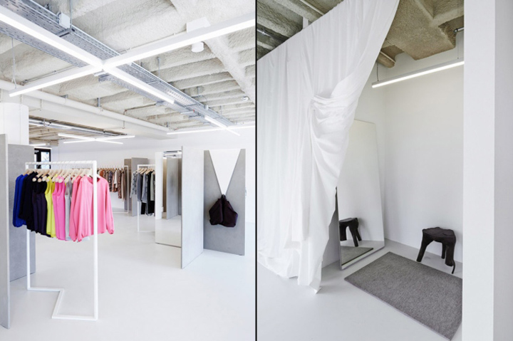 Витрины магазинов одежды: минимализм и атмосфера чистоты и душевного полета в бутике odeeh
