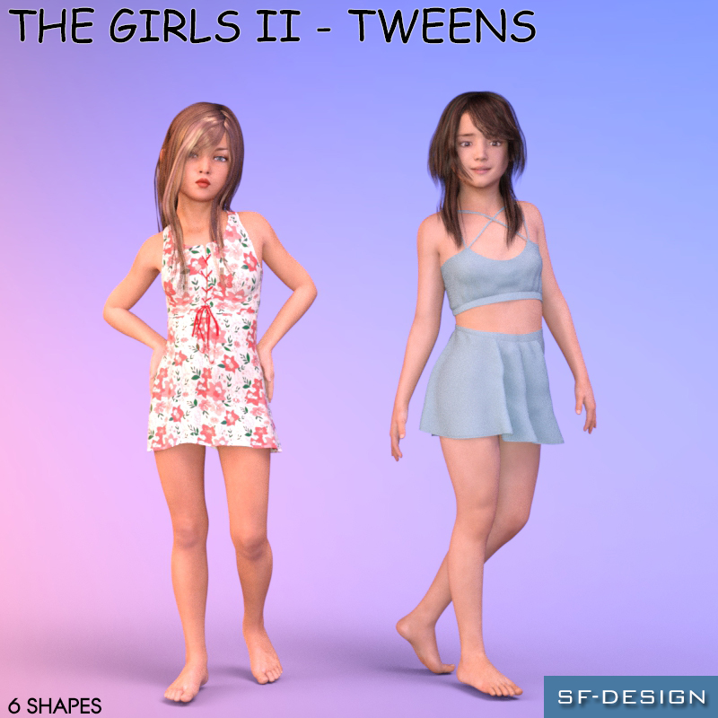 The Girls II – Tweens – Shapes for Genesis 3 Female