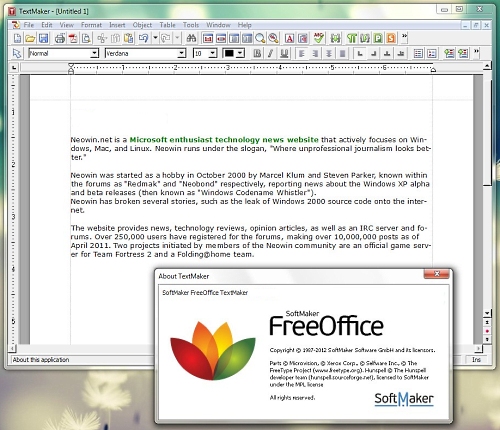 SoftMaker FreeOffice 1.0.0.3835