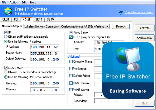 Eusing Free IP Switcher 3.0 + Portable
