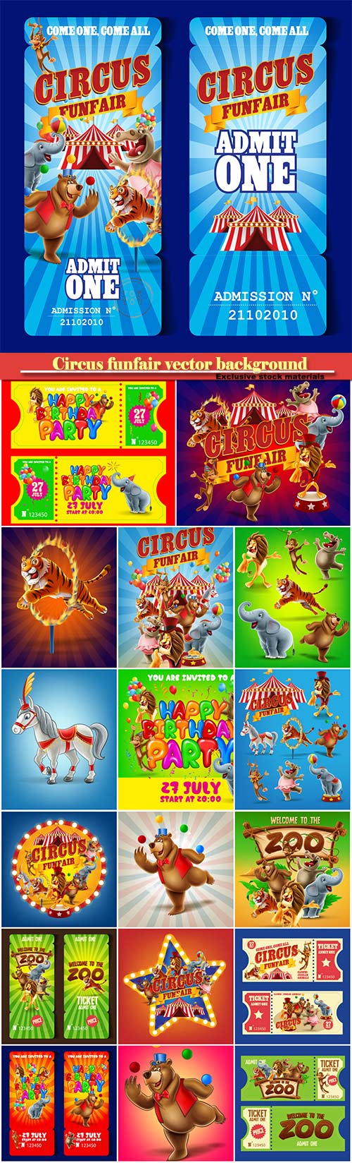 Circus funfair vector background
